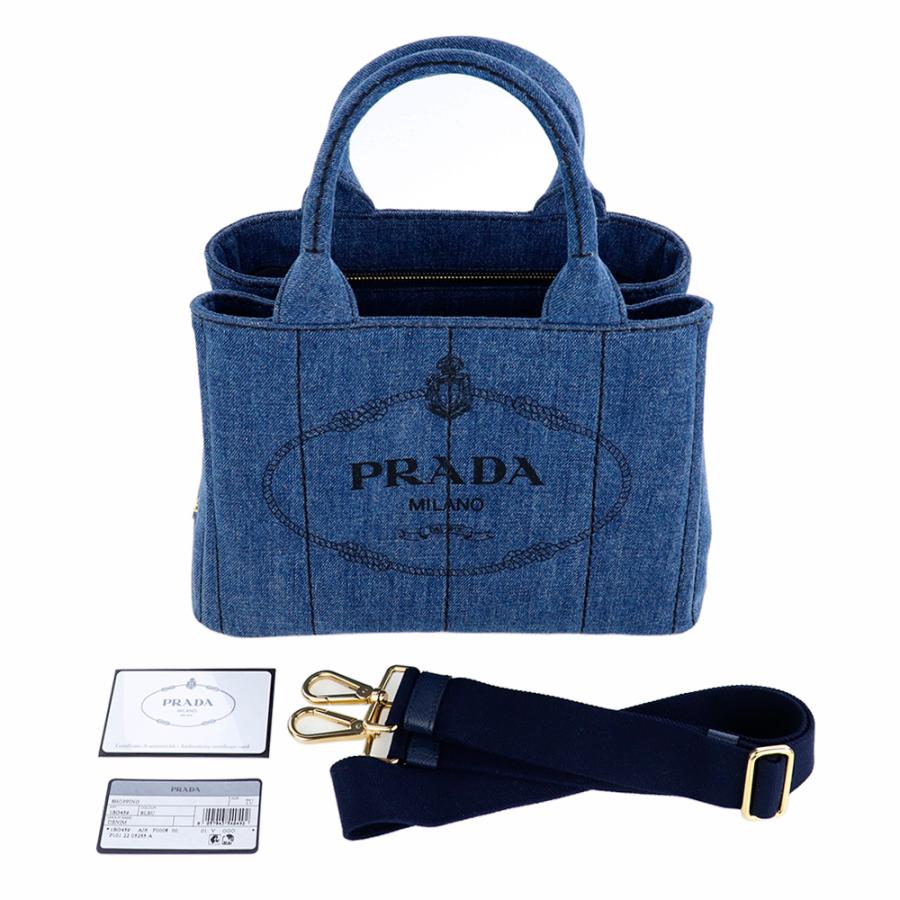 プラダ バッグ PRADA トートバッグ カナパ ショルダーバッグ デニム