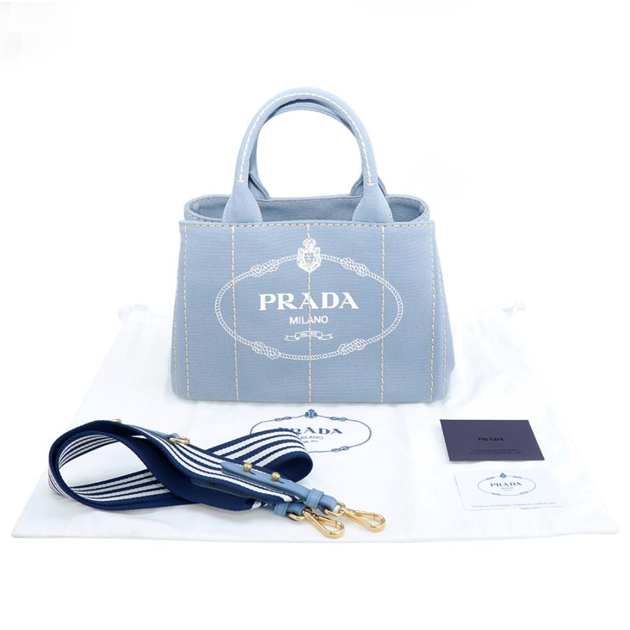 プラダ バッグ PRADA トートバッグ カナパ ショルダーバッグ コットン ハンドバッグ 自立 ベルト ロゴ プリント 1BG439｜brandparks｜10