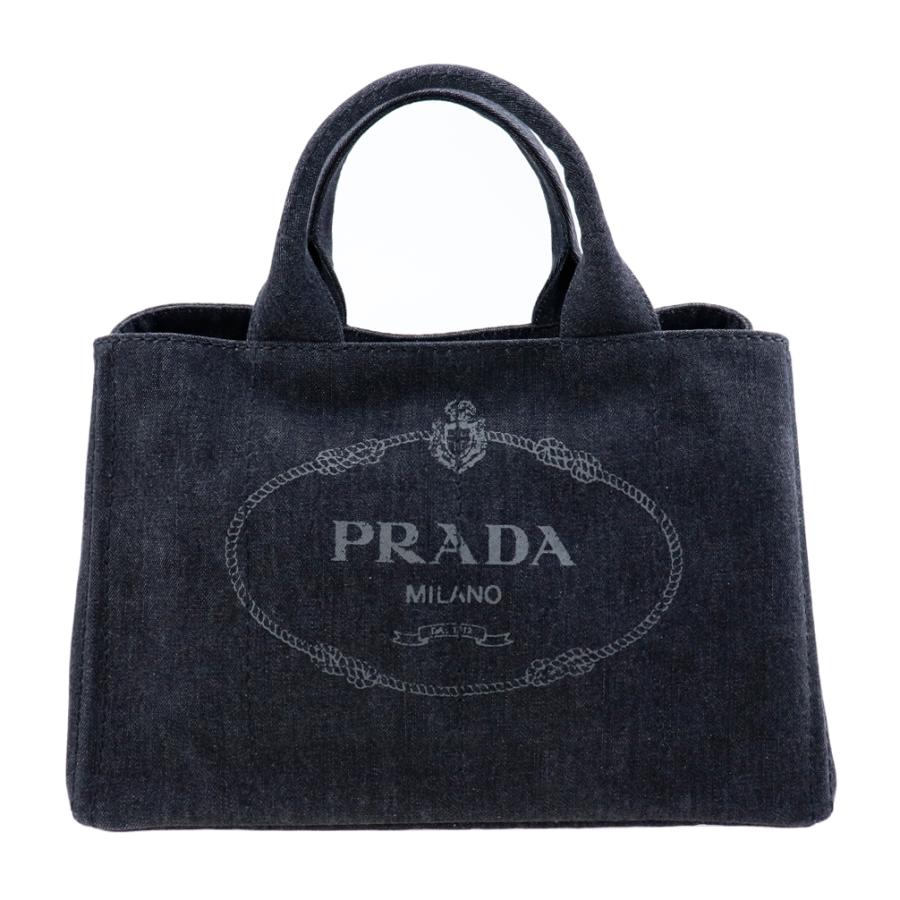 プラダ バッグ PRADA トートバッグ カナパ M ミディアムサイズ デニム ブラック ネロ 1BG642 AJ6 F0002 NERO コットン  ファブリック