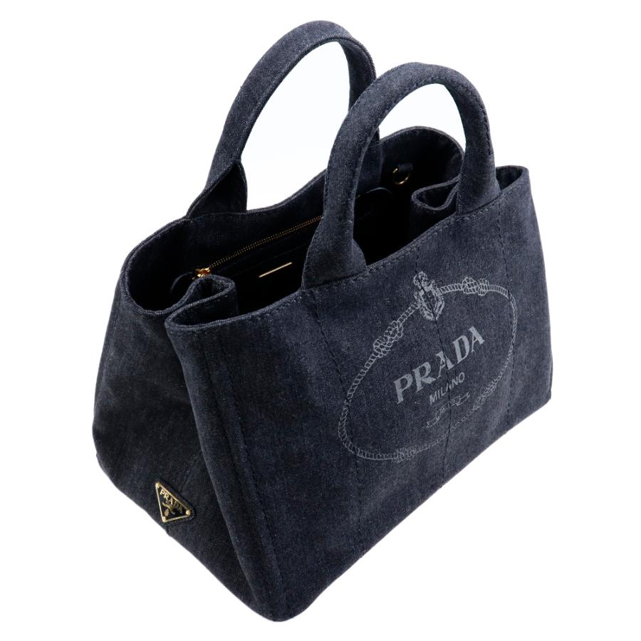 プラダ バッグ PRADA トートバッグ カナパ M ミディアムサイズ デニム ブラック ネロ 1BG642 AJ6 F0002 NERO コットン  ファブリック