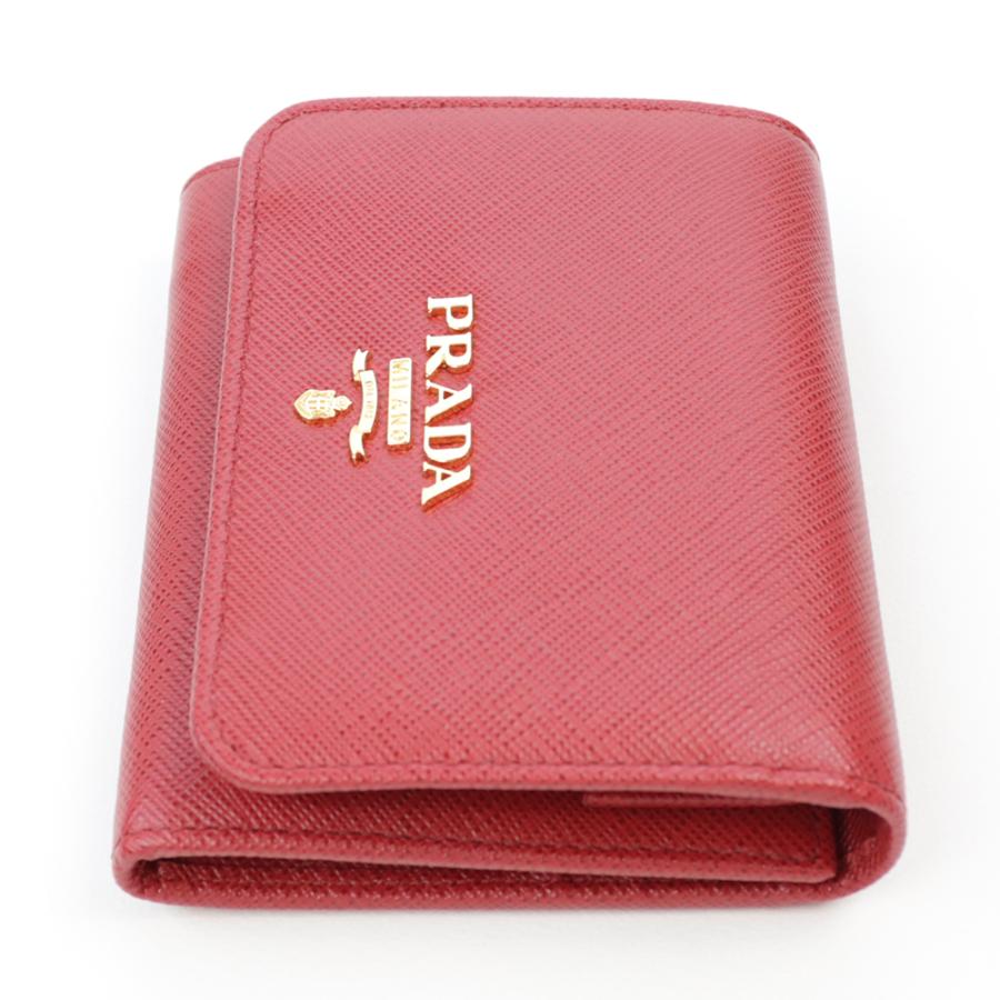 PRADA プラダ 財布 三つ折り フォーコ レッド ミニ財布 PRADA プラダ 財布 三つ折り フォーコ レッド ミニ財布