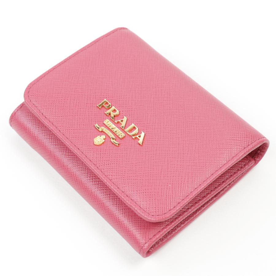 PRADA プラダ 財布 三つ折り ペオニア ピンク ミニ財布 PRADA プラダ 財布 三つ折り ペオニア ピンク ミニ財布