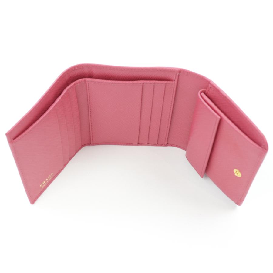 PRADA プラダ 財布 三つ折り ペオニア ピンク ミニ財布 PRADA プラダ 財布 三つ折り ペオニア ピンク ミニ財布