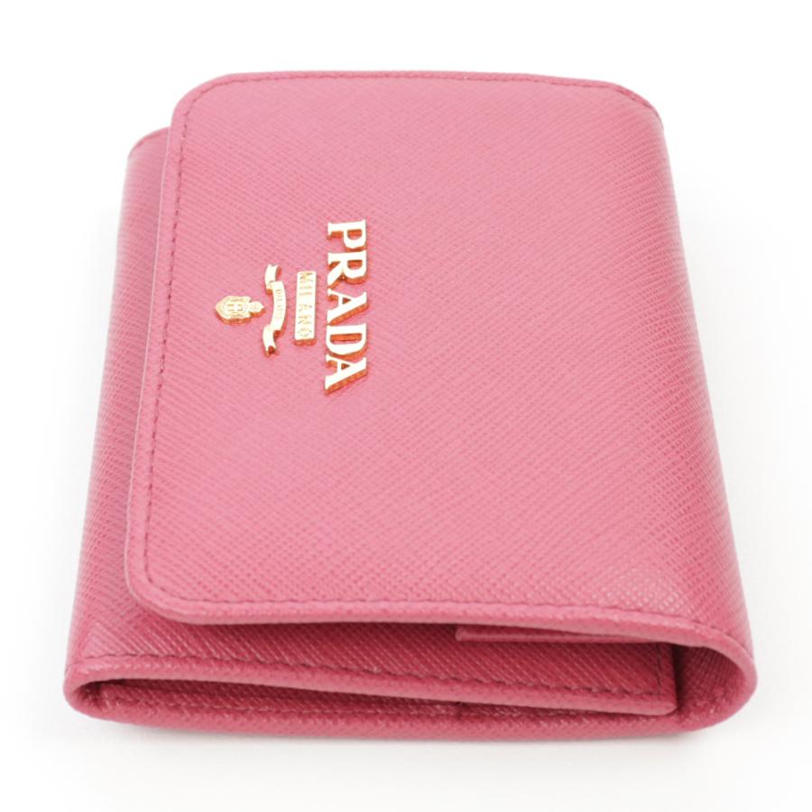 PRADA プラダ 財布 三つ折り ペオニア ピンク ミニ財布 PRADA プラダ 財布 三つ折り ペオニア ピンク ミニ財布