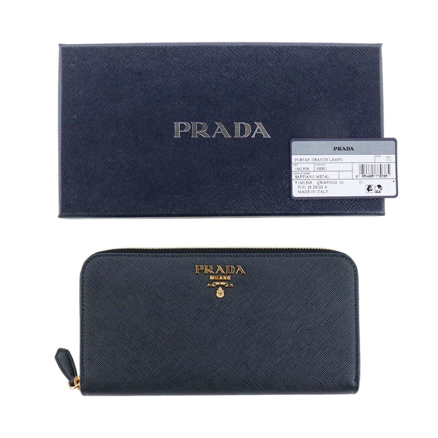 PRADA プラダ 財布 ラウンドファスナー ブラック 1ML506 QWA PRADA プラダ 財布 ラウンドファスナー ブラック 1ML506 QWA