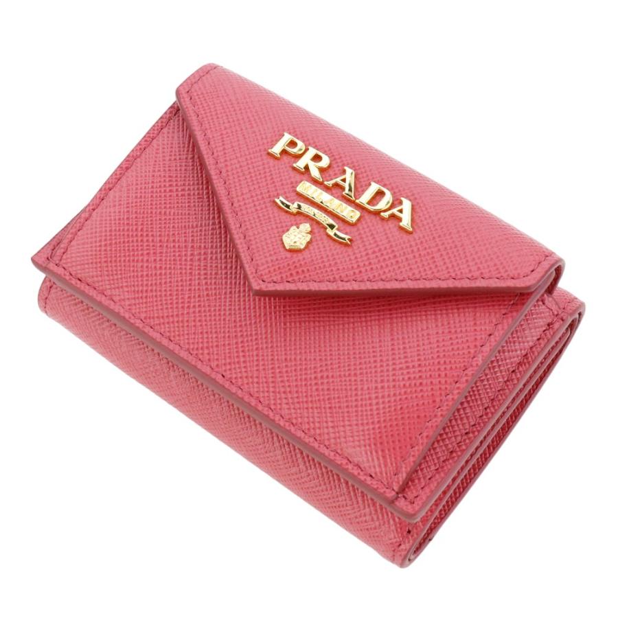 プラダ 財布 三つ折り PRADA SAFFIANO METAL 1MH021 QWA F0505 PEONIA サフィアーノ メタルロゴ レザー 本革 ペオニア ピンク ミニ財布｜brandparks｜08