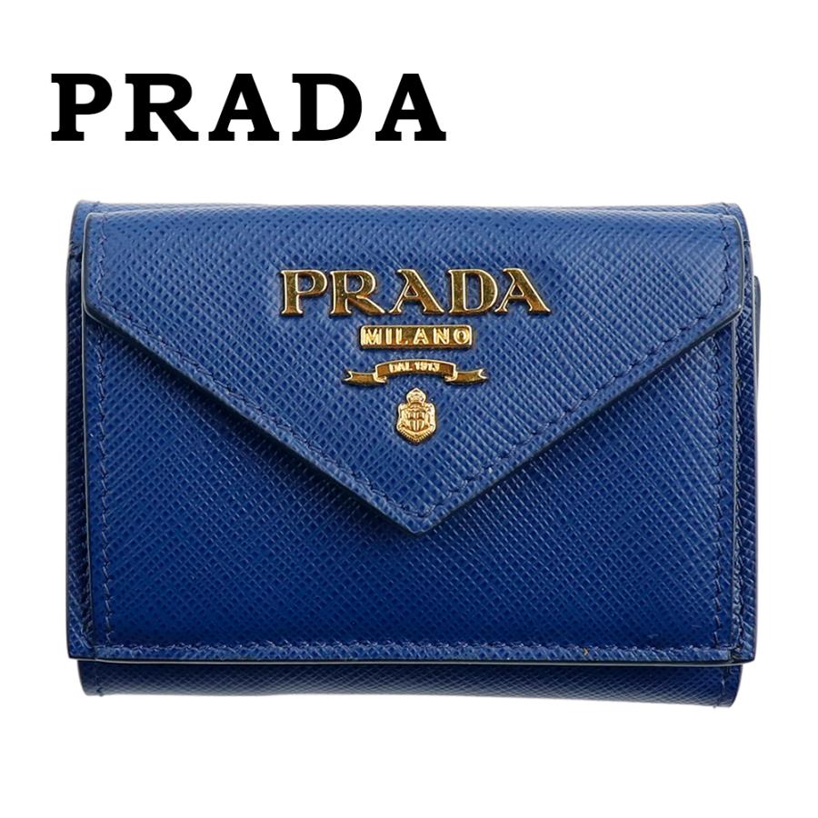 PRADA プラダ 財布 三つ折り 1MH021 QWA F0016 BLUETTE PRADA プラダ 財布 三つ折り 1MH021 QWA F0016 BLUETTE