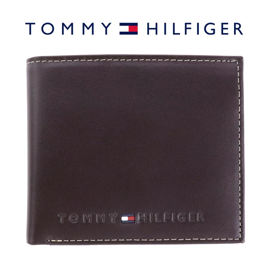 トミーヒルフィガー 財布 二つ折り TOMMY HILFIGER ブラウン 