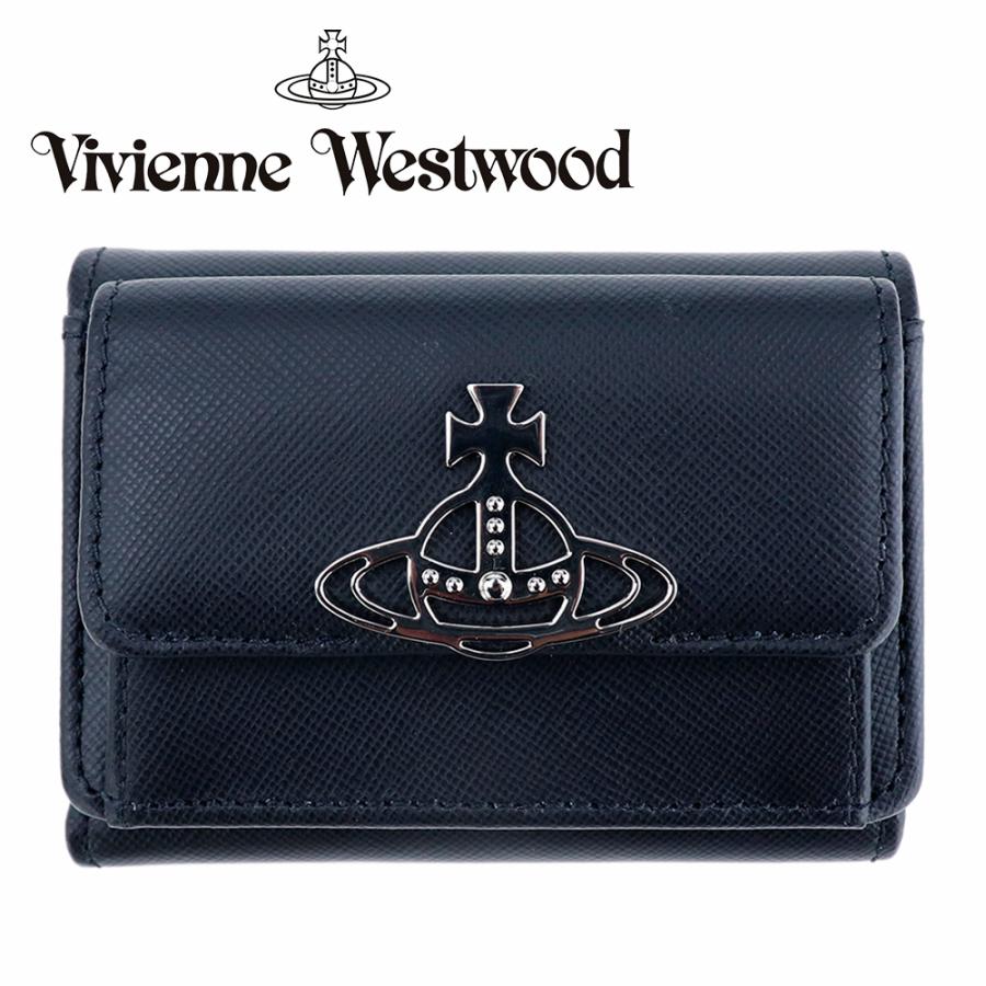 ヴィヴィアンウエスウッド 財布 ミニ財布 折財布 Vivienne Westwood 三つ折り DEBBIE 52010013 41946 N402  BLACK ブラック レザー 本革 : vivienne-0011-bksv : ブランドパークス Yahoo!店 - 通販 -