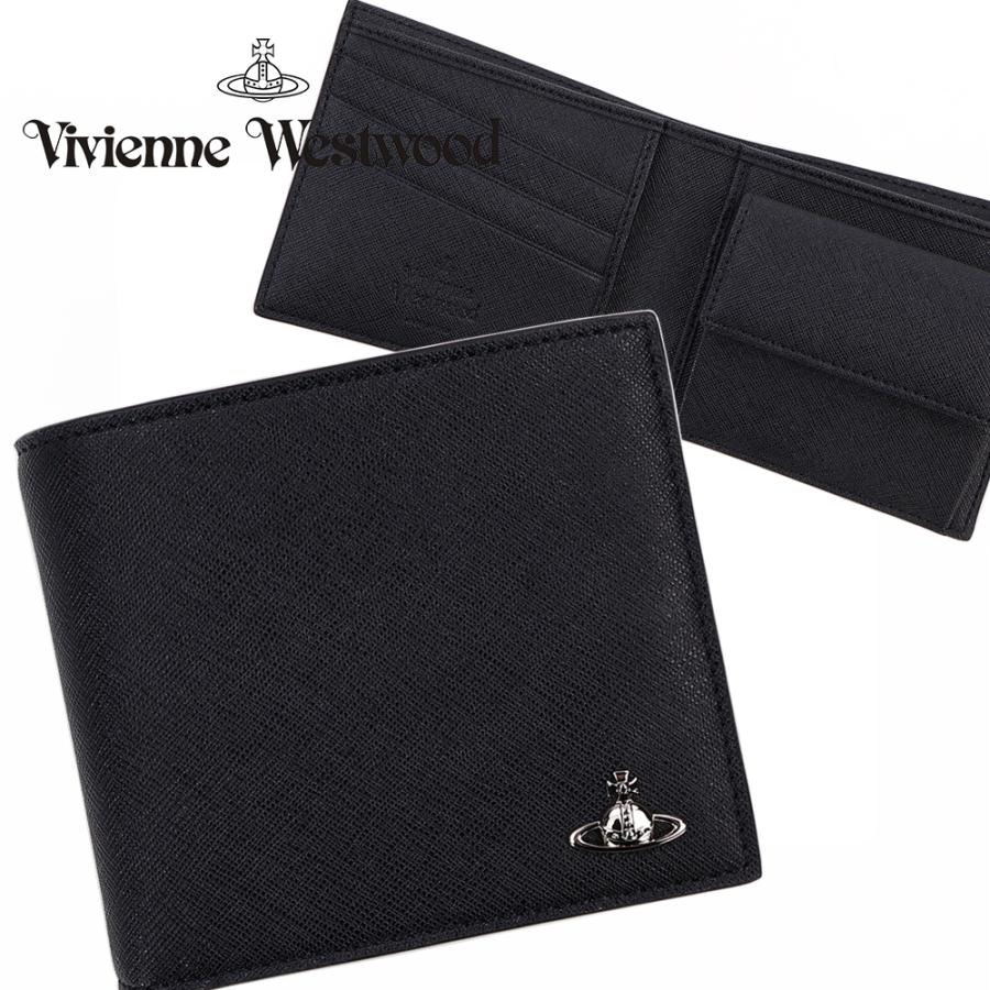 【新品・未使用品】Vivienne Westwood ブラック 二つ折り財布 新品未使用]Vivienne Westwood ブラック二つ折り財布 - メルカリ