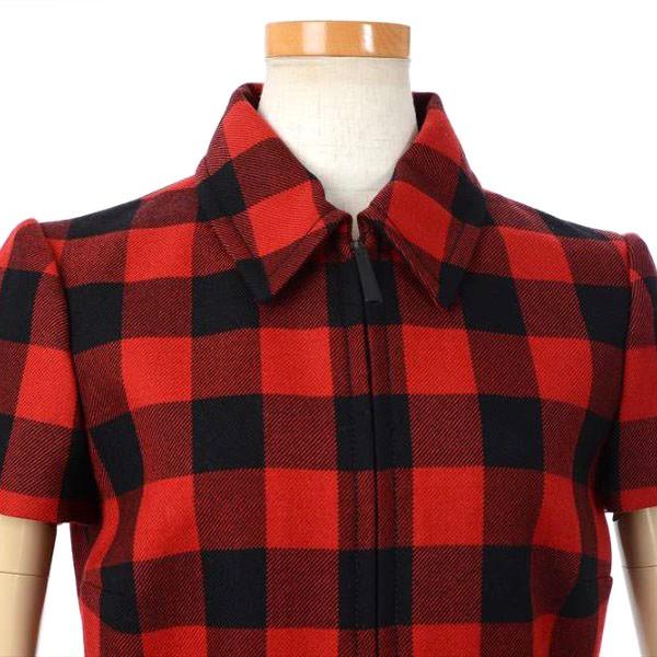 クリスチャンディオール チェック柄ワンピース フロントジップ 半袖 レッド サイズ34 ブランドピース ブランドピース 通販 Yahoo ショッピング