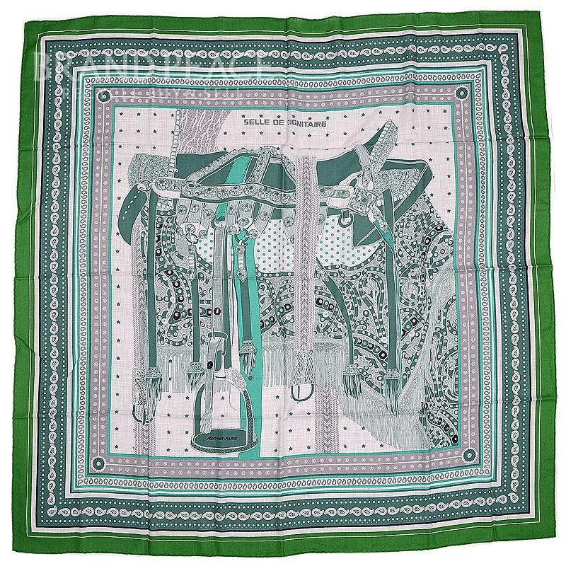 エルメス レディースファッション カレ140 ブランドピースのエルメス 高官の鞍 カシミヤ シルク ヴェールムース グリシネ ブランドピース 財布 帽子 ファッション小物 ブランドピース