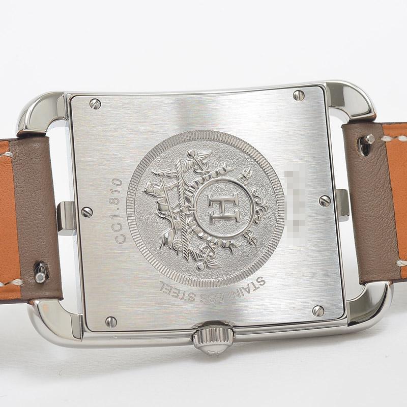 海外並行輸入正規品 エルメス ケープコッド 白文字盤 Ss レザー クォーツ Cc1 810 メンズ ブランドピース 腕時計