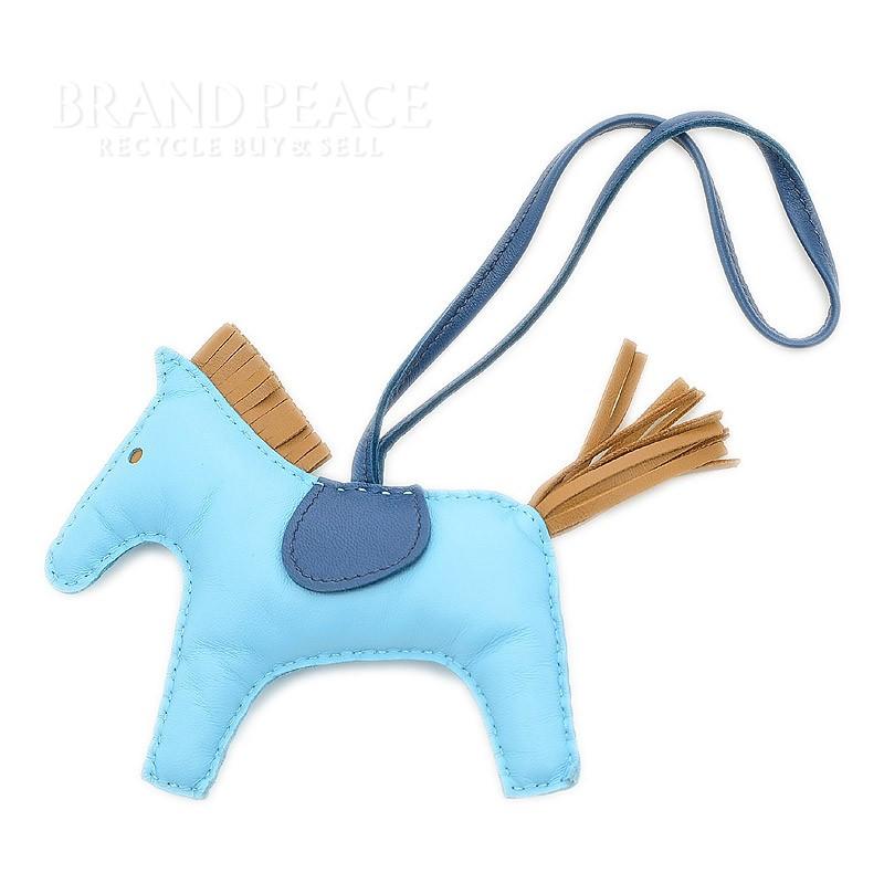 エルメス ロデオMM バッグチャーム アニューミロ セレステ/ブルード