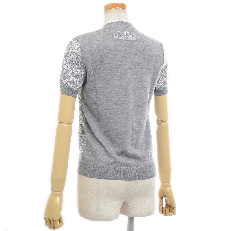 エルメス 半袖ニット ジャングル ラブ カシミヤ/シルク グレー