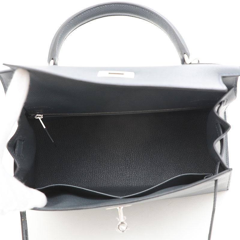 HERMES エルメス ケリー28 外縫い エプソン グリミスティ シルバー金具  