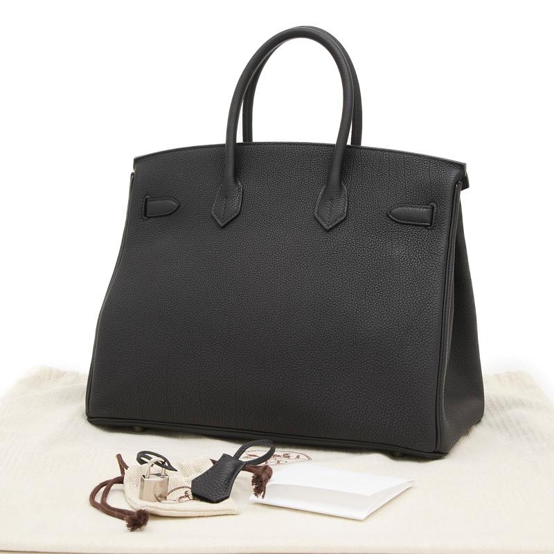 HERMES エルメス バーキン35 トゴ ブラック シルバー金具 W刻印 