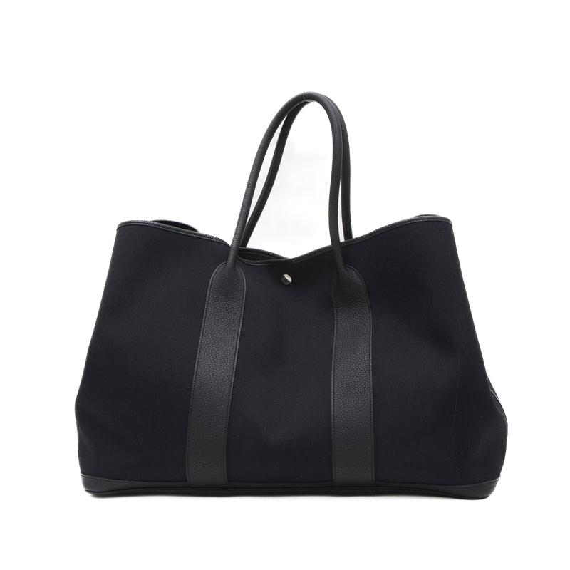 HERMES エルメス ガーデンパーティ GM 49 トワルミリタリー/レザー 