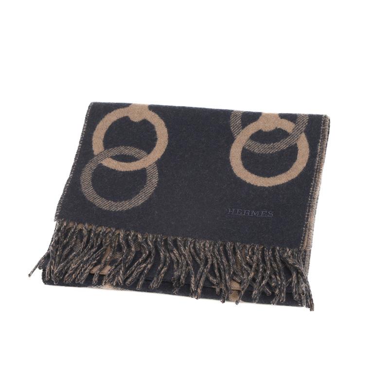 HERMES（エルメス） エニー モール マフラー カシミヤ マリン