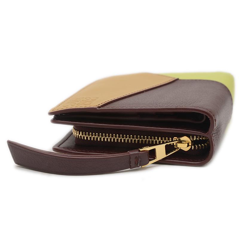 LOEWEロエベパズルジップウォレットコンパクト二つ折り財布レザー