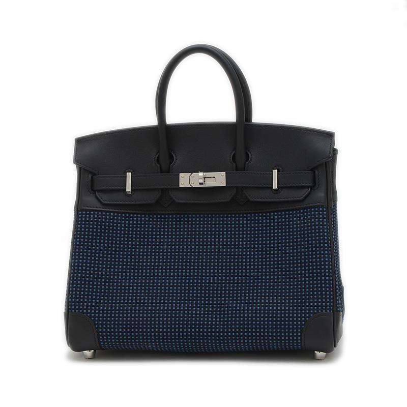 HERMES エルメス バーキン25 スイフト/トワルキャドリーユ ブラック 