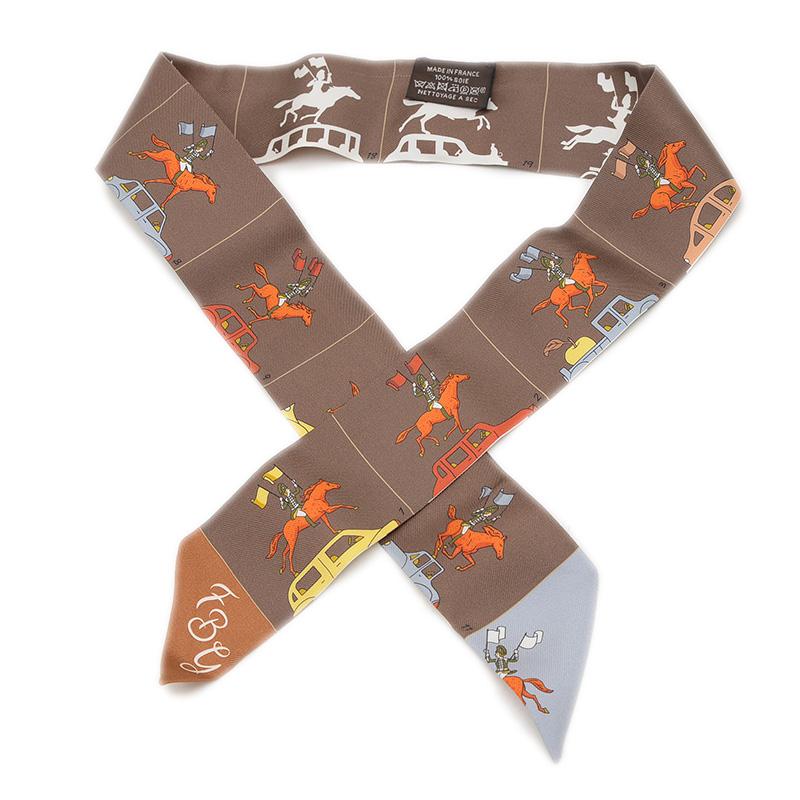 HERMES（エルメス） ツイリー パラード Hermes Parade マロン/グリス