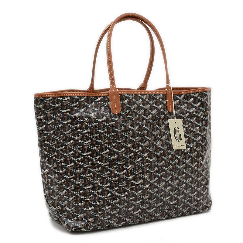 美品 ゴヤール GOYARD サンルイ PM ブラウン トートバッグ ゴヤール GOYARD サンルイPM ブラウン PVC/レザー レディース