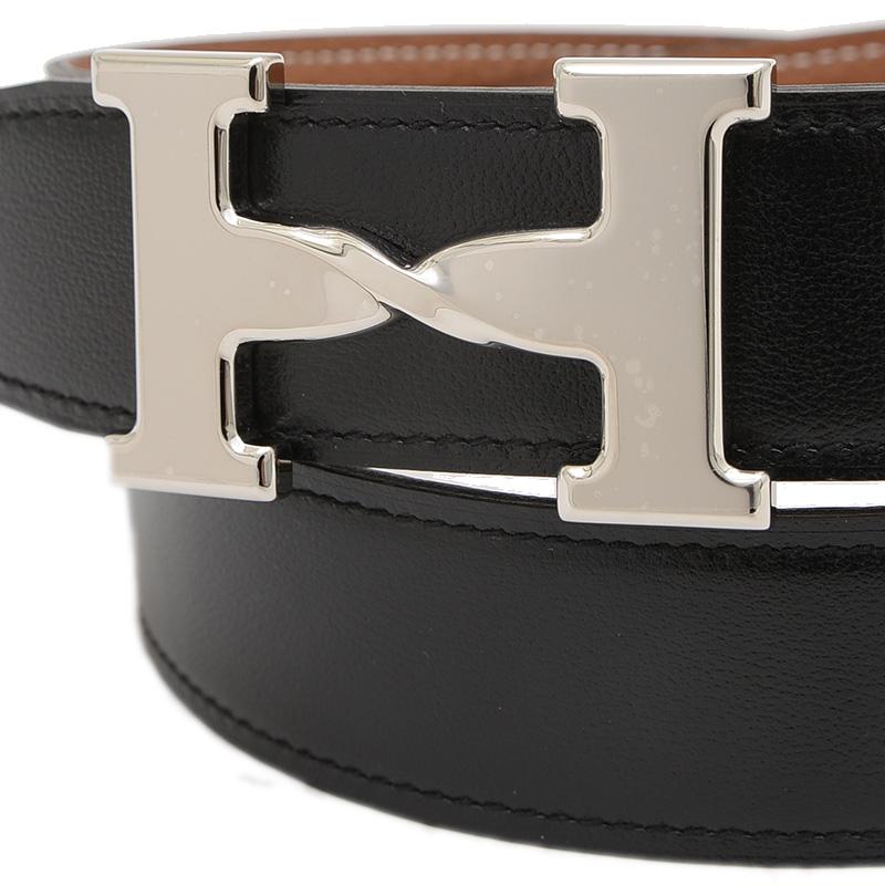エルメス HERMES コンスタンス ベルト 95cm □刻 ブラック/ゴールド SV  