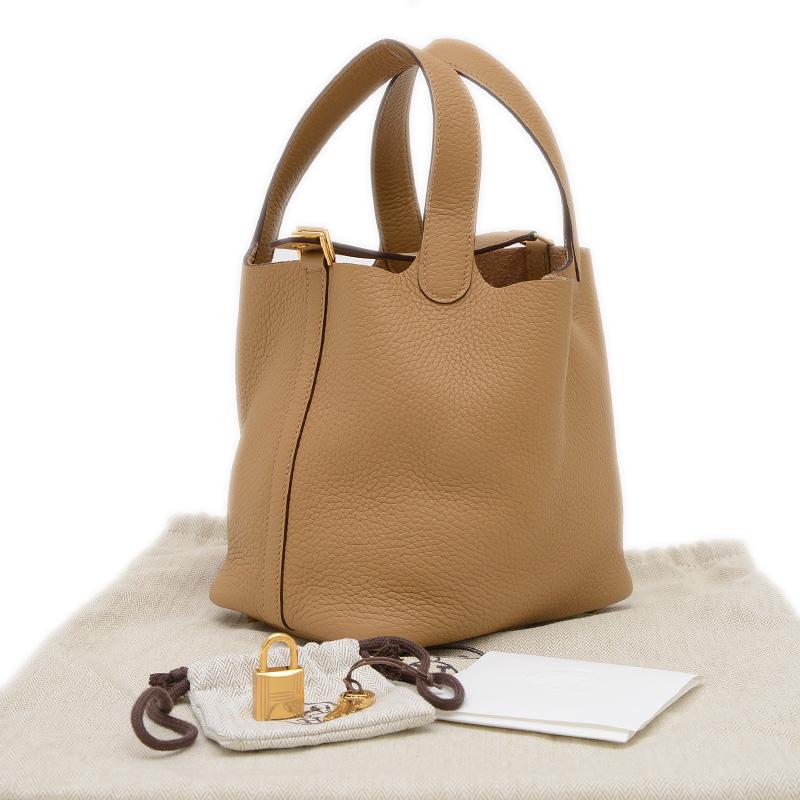 HERMES エルメス ピコタンロック PM 18 トリヨン ビスキュイ ゴールド 