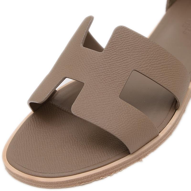 HERMES エルメス サンダル サントリーニ レザー エトゥープ レディース  