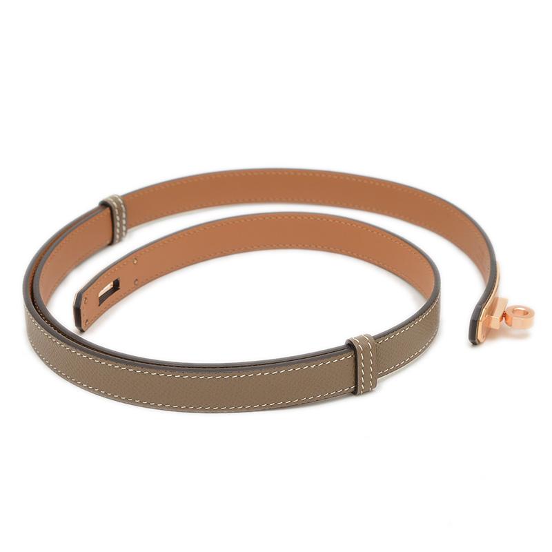 新品未使用エルメス ケリーベルト エプソン エトゥープ　W刻印 新品 HERMES エルメス ケリーベルト 18 エプソン エトゥープ ローズゴールド