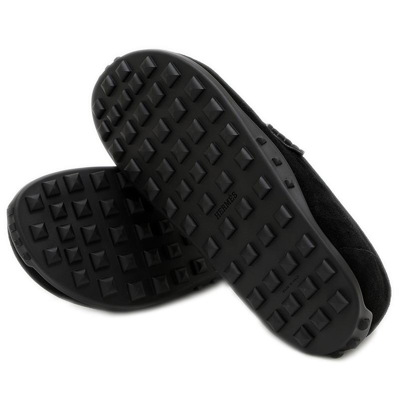 HERMES エルメス　 モカシン　ローファー　　フリンジ　黒　36.5 エルメス モカシン ローファー ”ホット” 黒 ブラック #36 【新品