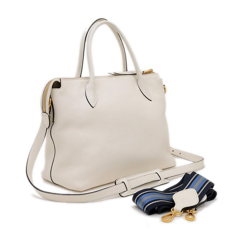 PRADA ホワイト 2WAYレザー ショルダーバッグ