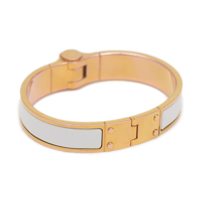 【美品】HERMES エルメス シャルニエール レディース　ブレスレット エルメス ブレスレット シャルニエール ブラック/ホワイト/ゴールド