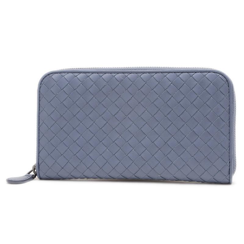 ボッテガヴェネタ 長財布 ラウンドファスナー イントレチャート ブルー ボッテガヴェネタ イントレチャート ラウンドファスナー長財布 レザー