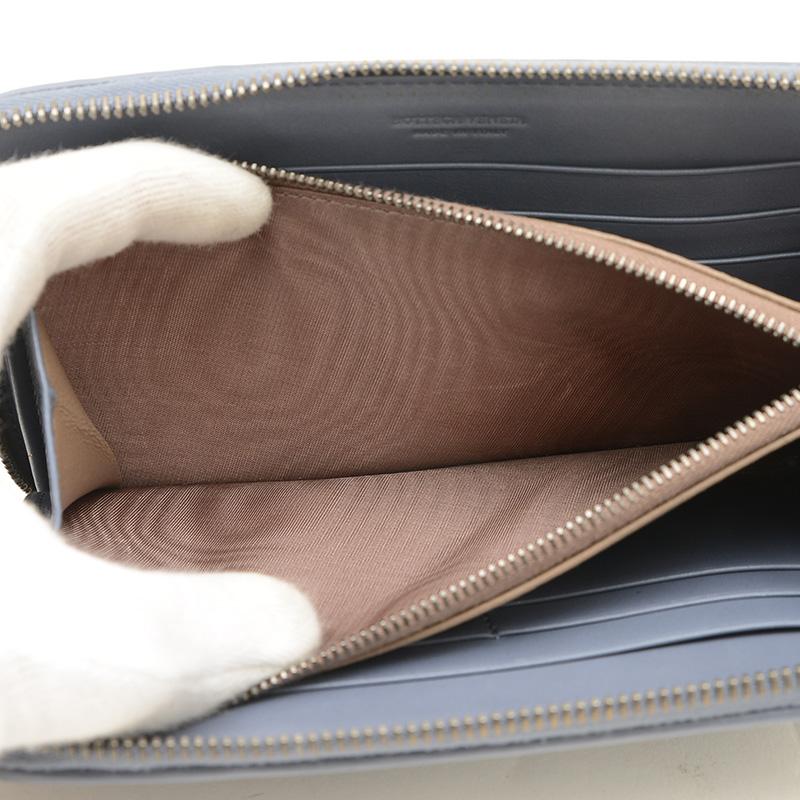 ボッテガヴェネタ イントレチャート ラウンドファスナー長財布 レザー