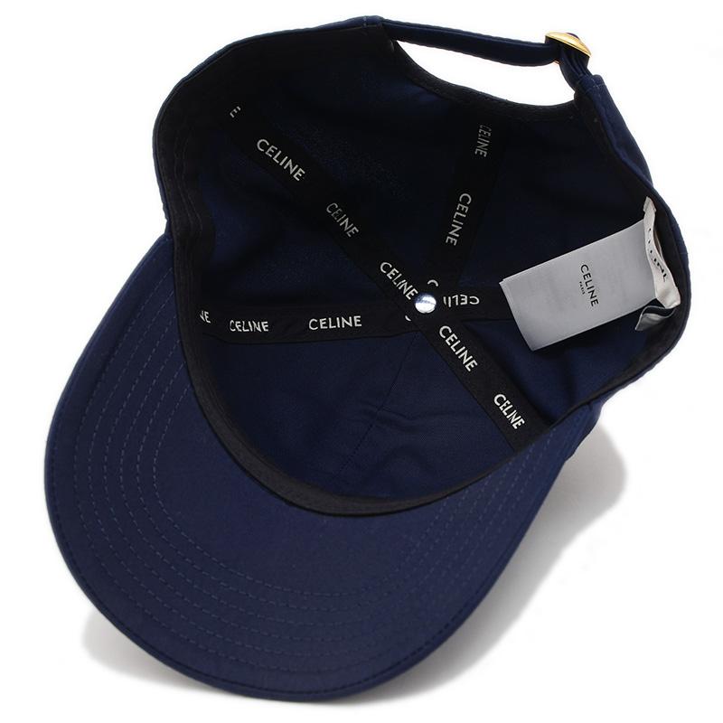 CELINE（セリーヌ） ロゴ刺繍 ベースボールキャップ 帽子 ネイビー