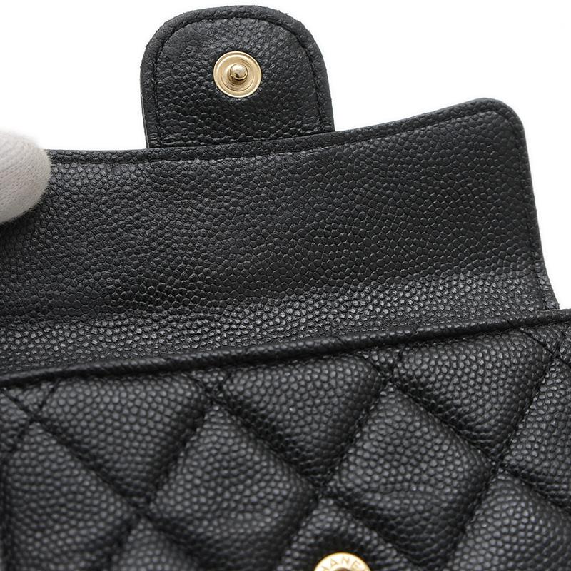 ✨新品未使用✨CHANEL三つ折り財布　マトラッセ　キャビアスキンゴールド CHANEL（シャネル） マトラッセ 三つ折り財布 キャビアスキン ブラック