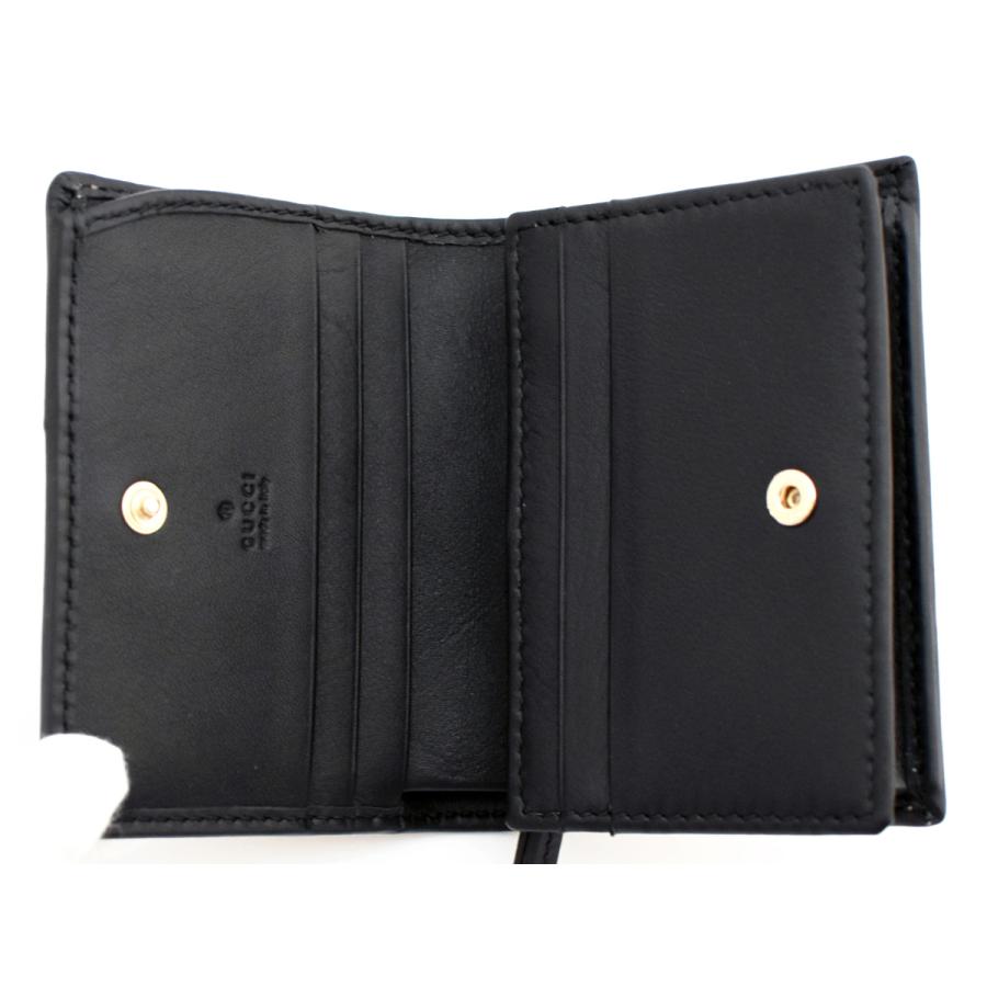 グッチ 財布 GUCCI スモールウォレット レディース メンズ GGファブリック×ブラックレザー GGエンブレム 820692の画像