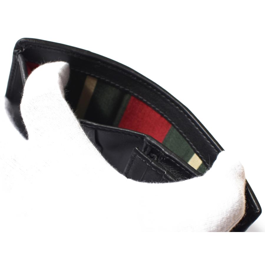 グッチ 財布 GUCCI スモールウォレット レディース メンズ GGファブリック×ブラックレザー GGエンブレム 820692の画像