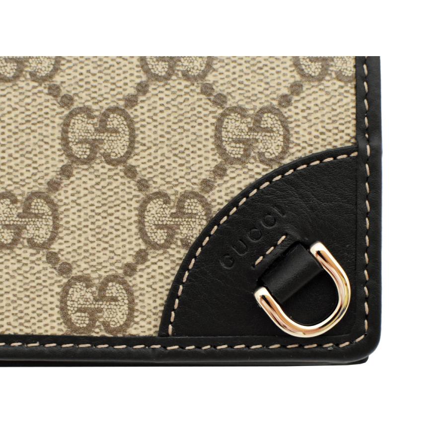 グッチ 財布 GUCCI スモールウォレット レディース メンズ GGファブリック×ブラックレザー GGエンブレム 820692の画像