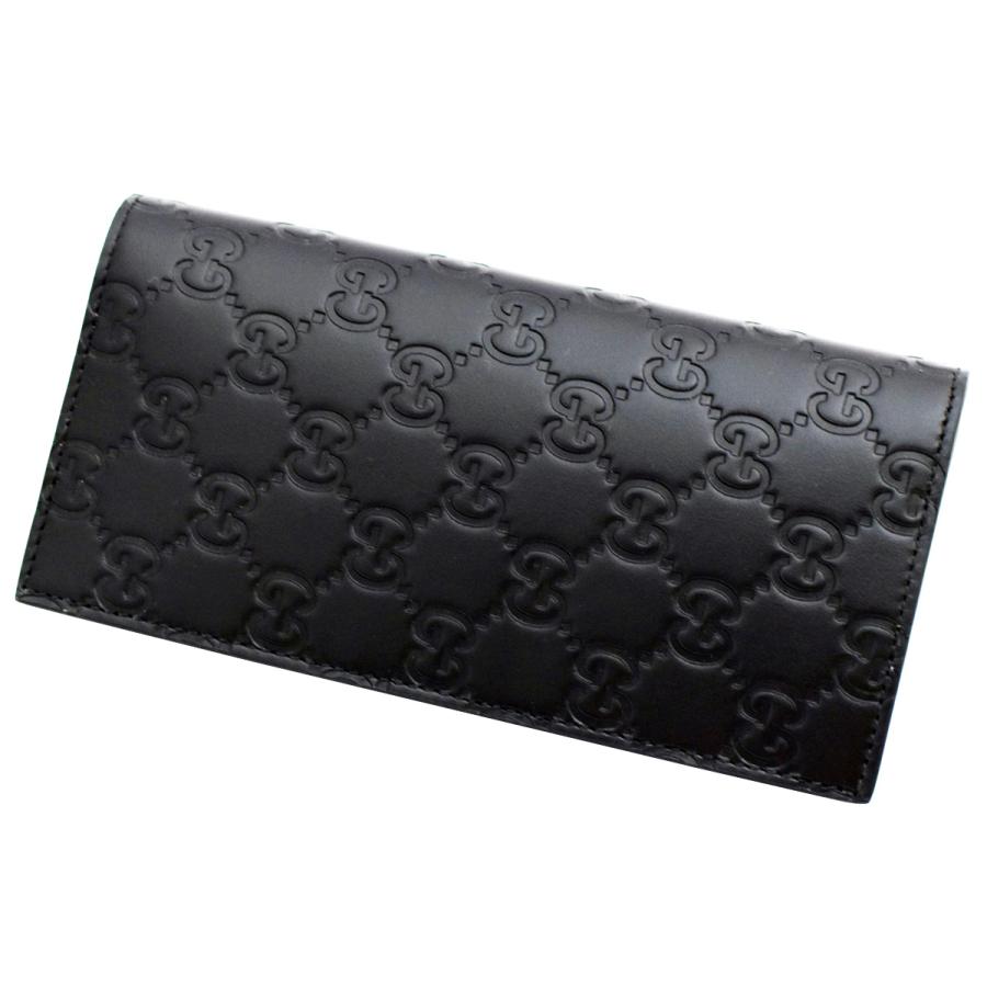 グッチ 財布 GUCCI 長財布 札入れ 小銭入れなし メンズ スリムタイプ グッチシマ 779828 ブラック アウトレットの画像