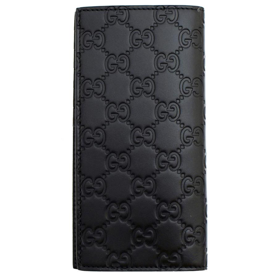 グッチ 財布 GUCCI 長財布 札入れ 小銭入れなし メンズ スリムタイプ グッチシマ 779828 ブラック アウトレットの画像