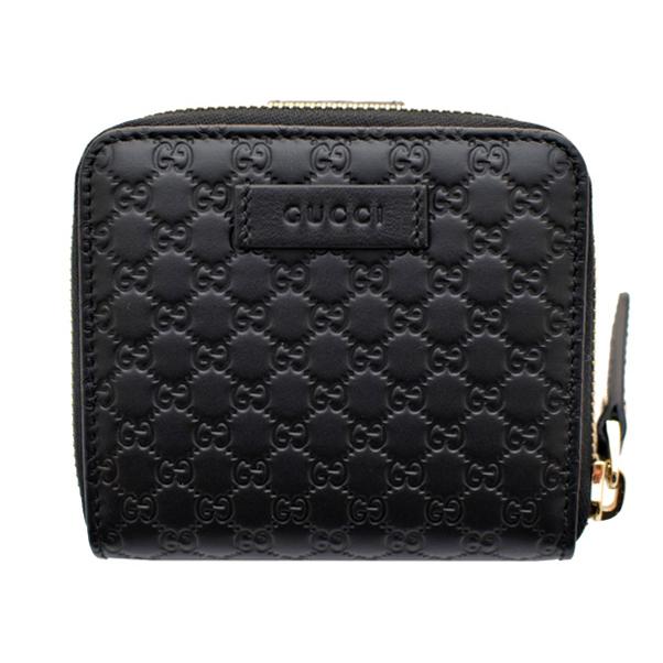 グッチ 財布 GUCCI 二つ折り財布 マイクログッチシマ メンズ ブラック 