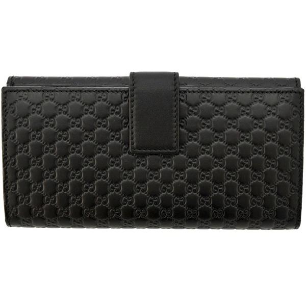 GUCCI グッチ シマ 二つ折り長財布 ブラック GG柄 ホック式 グッチシマ グッチ財布 GUCCI Wホック長財布 レディース マイクロ