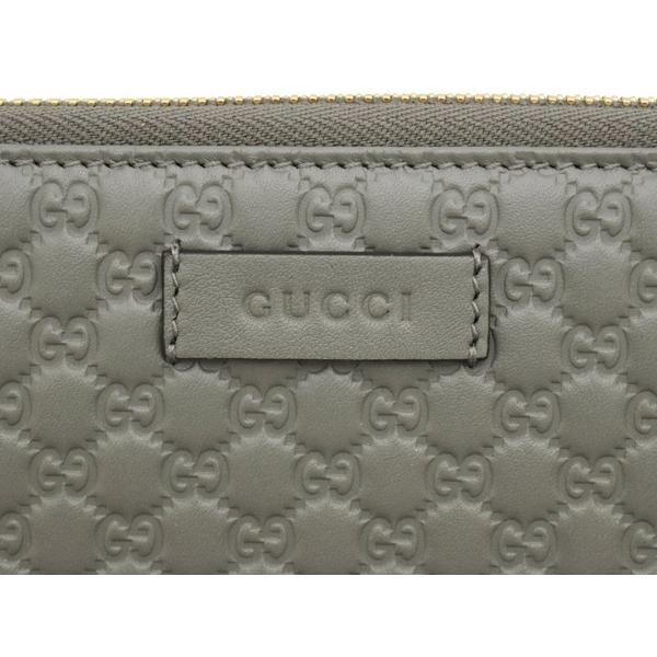 グッチ財布 GUCCI ラウンドファスナー長財布 レディース マイクログッチシマ グレー 449391 アウトレット