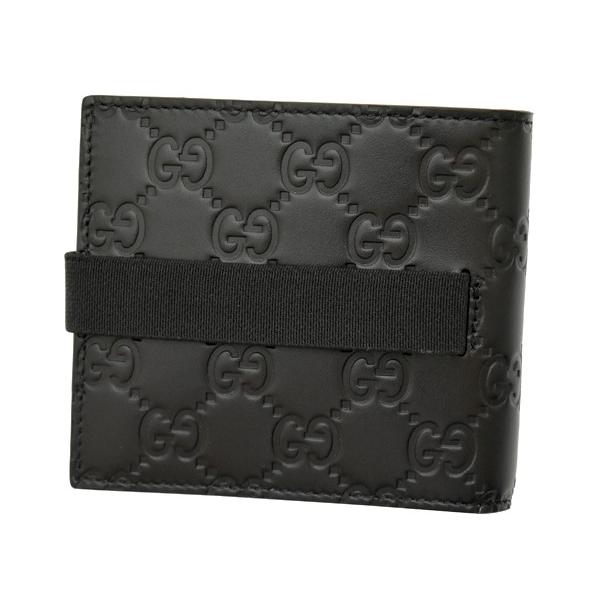 グッチシマ グッチ財布 GUCCI 二つ折り財布 メンズ 406470 ブラック