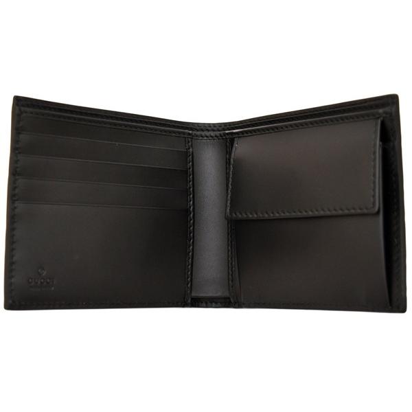 グッチシマ グッチ財布 GUCCI 二つ折り財布 メンズ 406470 ブラック  