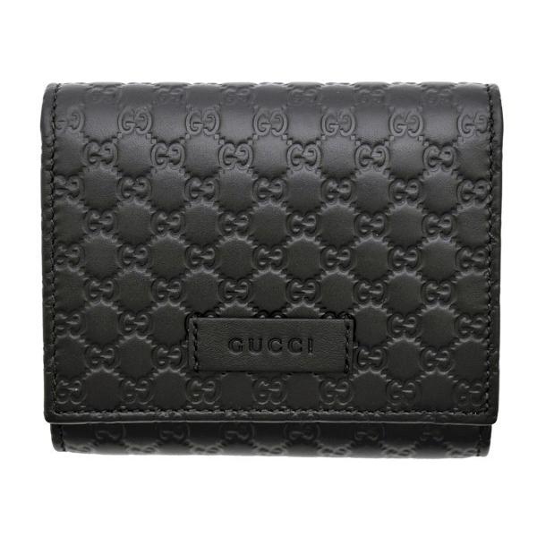 グッチ財布 Gucci 三つ折り財布 メンズ マイクログッチシマ ブラック アウトレット Supersport Tn