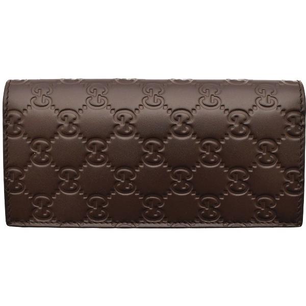 グッチ 財布 GUCCI 長財布 札入れ 小銭入れなし メンズ グッチシマ 307774 ダークブラウン